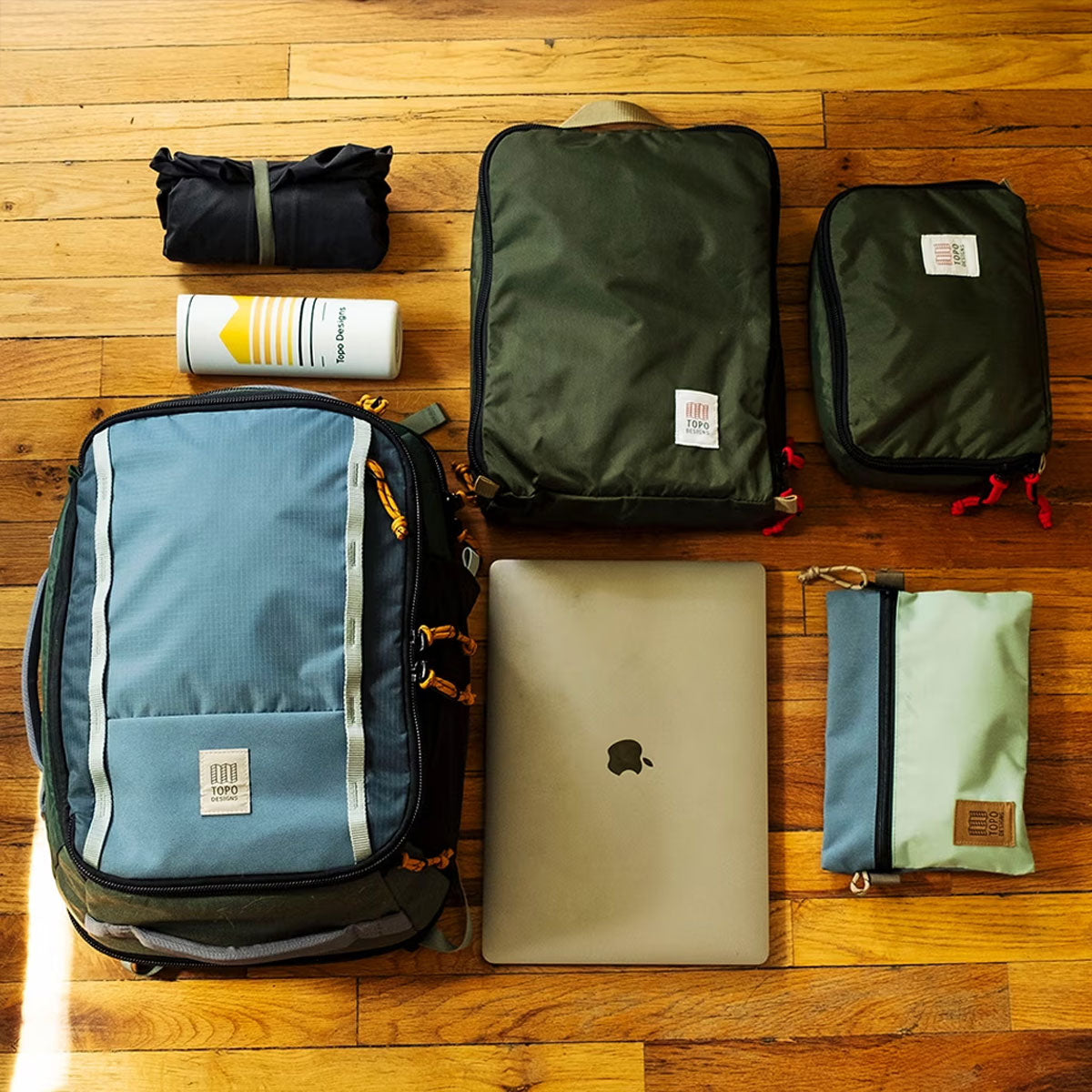 Topo Designs : Global Travel Backpack : Stone Blue/Forest - Image 4